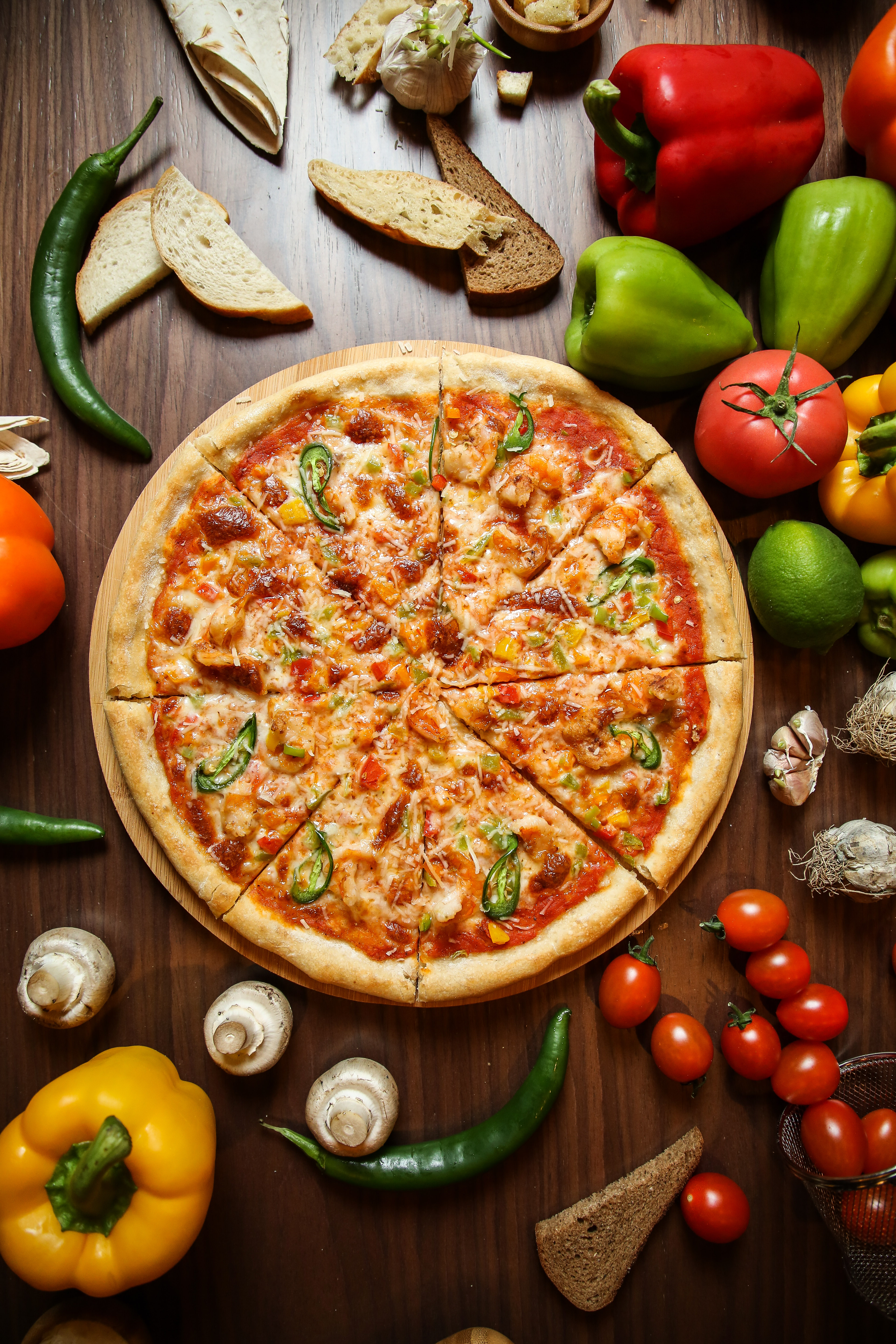 Chef teaching pizza making